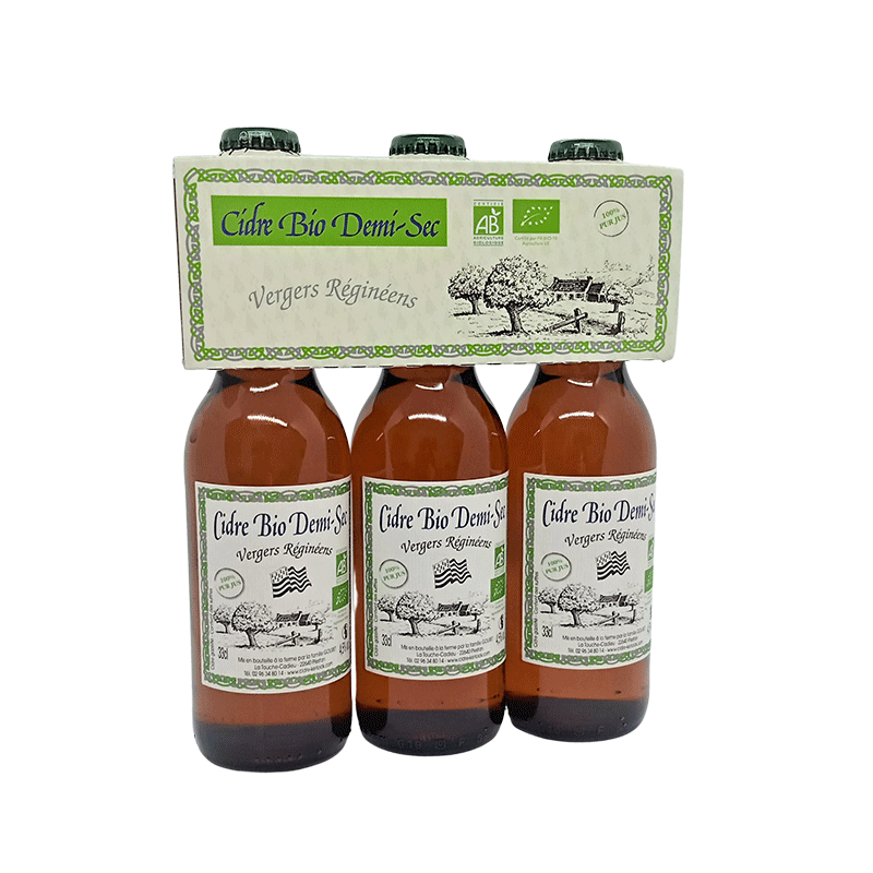 Cidre Demi-Sec Biologique - Vergers Réginéens 3x33cL